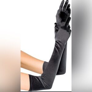 Black Stretch Long Dress Costume Gloves Elegant Event Dress Up 19” Opera Style